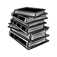 A stack of books on a white background vector