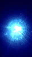 Radiating blue sphere of energy, appearing as a source of cosmic power or a futuristic entity video