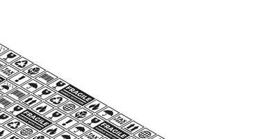 PACKAGING BOX LABEL FOR DELIVERY AND SHIPMENT BACKGROUND, FREE SPACE ON RIGHT TOP vector