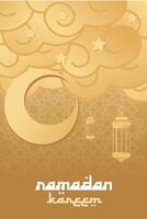 illustration of ramadan kareem with cloudy, star and islamic background vector