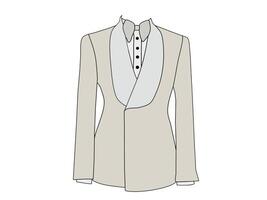Men's light gray tuxedo suit on white background. Fashion theme for use in formal occasions such as weddings, business and so on vector