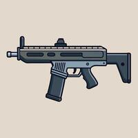 An automatic rifle on a beige background vector