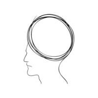 Chaotic expression of anxiety and overwhelm illustrated through abstract lines art vector