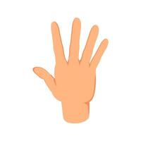 Four finger up or number count concept design illustration, Hand back view vector