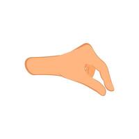 Flat illustration of a hand making a pinching gesture, A little bit or take something sign. vector