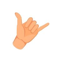 Hand gesture call me in hand drawn style isolated on white background. illustration vector