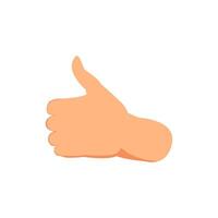 Thumb up hand drawn. Flat illustration icon for web design, hand back view vector