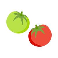 Set of Green and Red Tomato Vegetable Flat Illustration Design vector