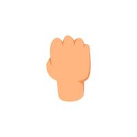 Hand gesture, clenched fist back view. Symbol of power or protest, anger or resistance or riot. vector