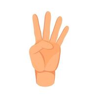 Four finger up or number count concept design illustration vector