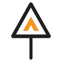 triangle with an orange arrow vector