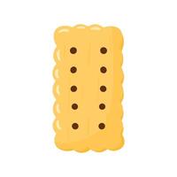 Biscuit or Cracker with Chocolate Filling in Cute Cartoon Illustration vector
