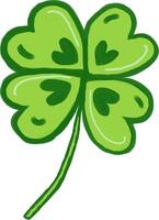 a four leaf clover with hearts on it vector