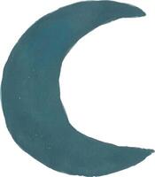 a blue crescent with a white background vector