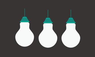 Set Lightbulb Icon Black Background vector