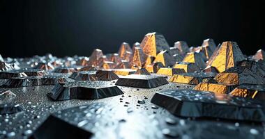 Abstract Metallic Landscape A Digital Rendering of Geometric Crystals video