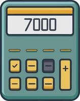 Calculator Icon with Display and Buttons vector