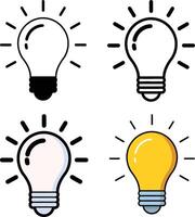 Set of Lightbulb Icons Representing Ideas and Innovation vector