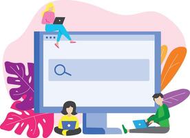 Graphic Design Flat Website Illustration vector