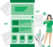 Startup Concept Flat Design, New Business Web Template Website Illustration vector