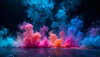 Ethereal Colorful Smoke Floor Overlay Misty Fog Texture for Design Projects and Text Effects on photo