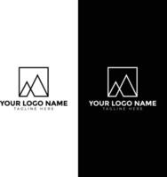 Modern Minimalist Creative Initial Letter A, M With Squre Logo Design vector