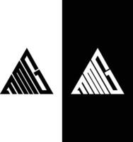 MMG with triangle monogram logo design vector