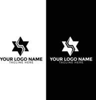 Creative S with star, globe, gravity sign monogram logo design vector