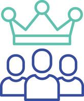 Customers king outline dual color icon vector