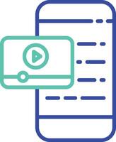 Mobile outline dual color icon vector