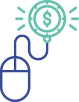 Click per pay outline dual color icon vector