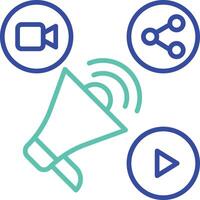 Announcement outline dual color icon vector