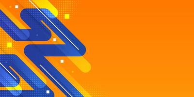 Blue and Orange Abstract Background with Dynamic Line Shapes vector