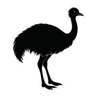 an emu is silhouetted against a white background vector