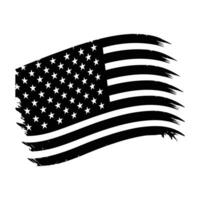 an American flag with a grunge effect vector