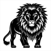 Lion standing on white background vector