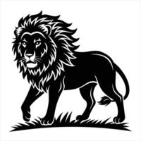 Lion silhouette on white background vector
