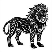 A lion in tribal style on a white background vector