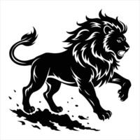 Lion runing slowly vector