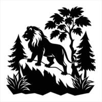 Lion in the forest vector