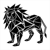 A black and white geometric lion on a white background vector