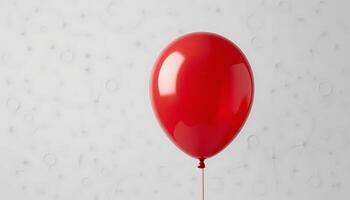 Floating Red Balloon Joyful, Classic, Isolated on White Background, Perfect for Design Projects and photo