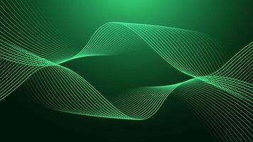 Abstract shining wave line on dark green background. Dynamic wave pattern.Futuristic technology concept vector