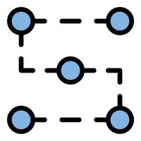 Flat Line Route Icon A Simple and Modern Pathway Illustration. vector