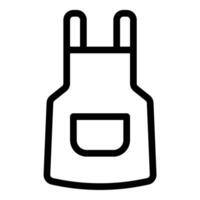 Apron Icon Kitchen Apron with Neck Strap and Front Pocket in Flat Line Color Style. vector