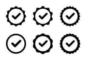 Check mark badge set collection. Checkmark certificate sign symbol vector