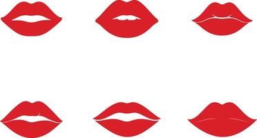 Set of lips sign illustration with white background vector
