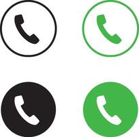 Set of phone call icon logo sign phone Web design flat icon illustration isolate on white background vector