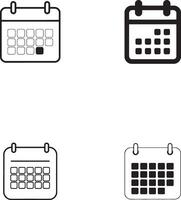 Set of Calendar sign silhouette illustration with white background vector