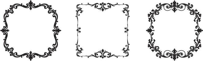 Silhouette set of Decorative Frames illustration with white background vector
